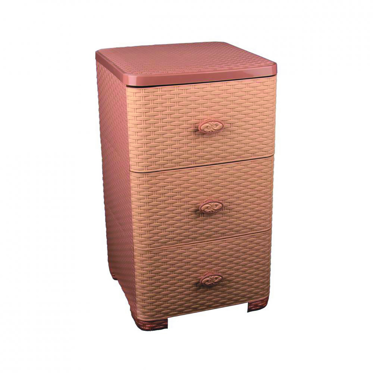 Комод универс. "плетенка"  3-х секционный (какао) (1) "альтернатива" м2432