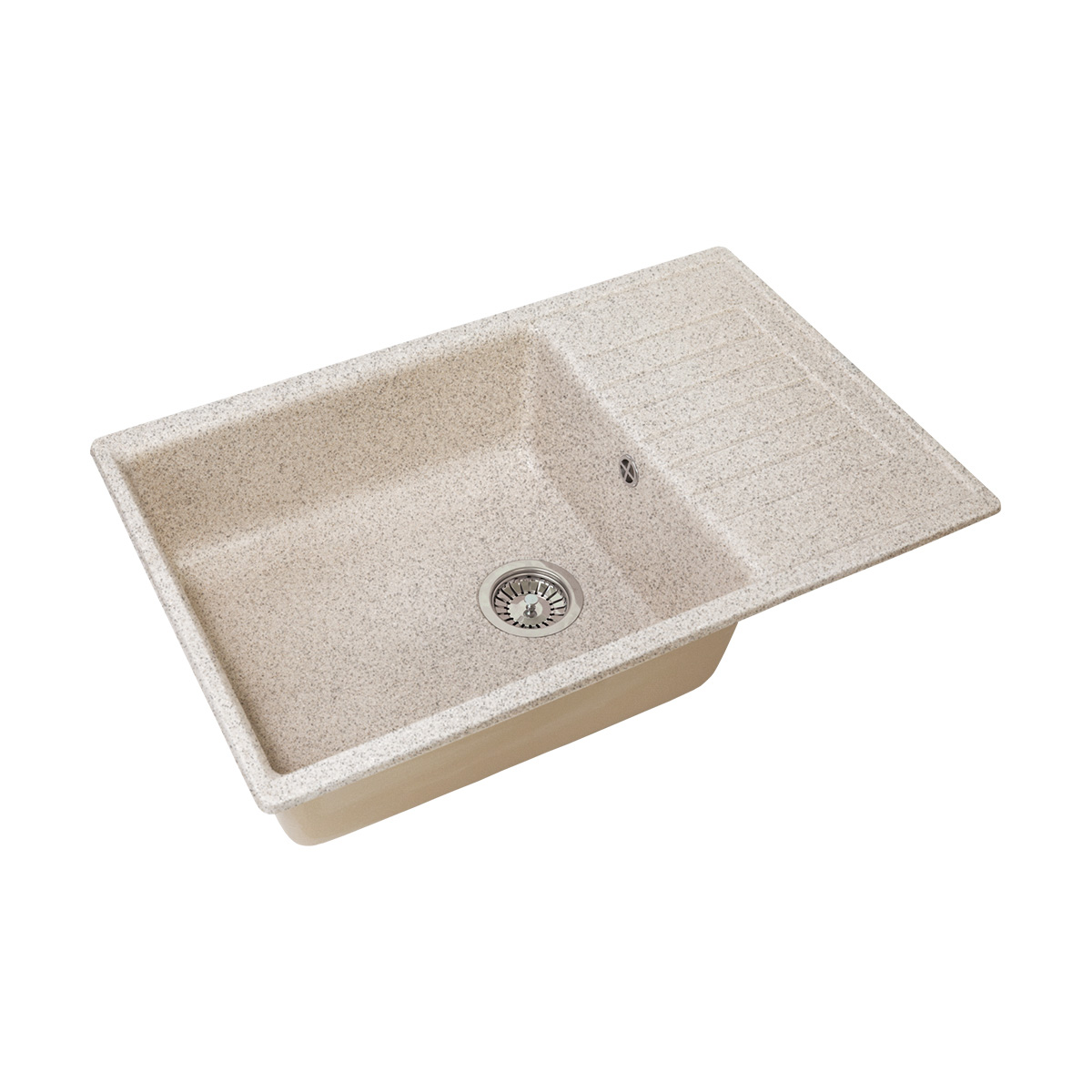 Мойка для кухни врезная искуств. камень gs-78l-302 с крылом 775*495 мм песочная "granstones"