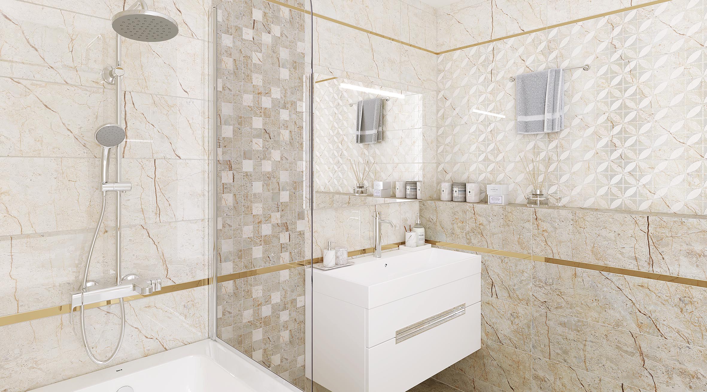 Siera бежевый 25x75