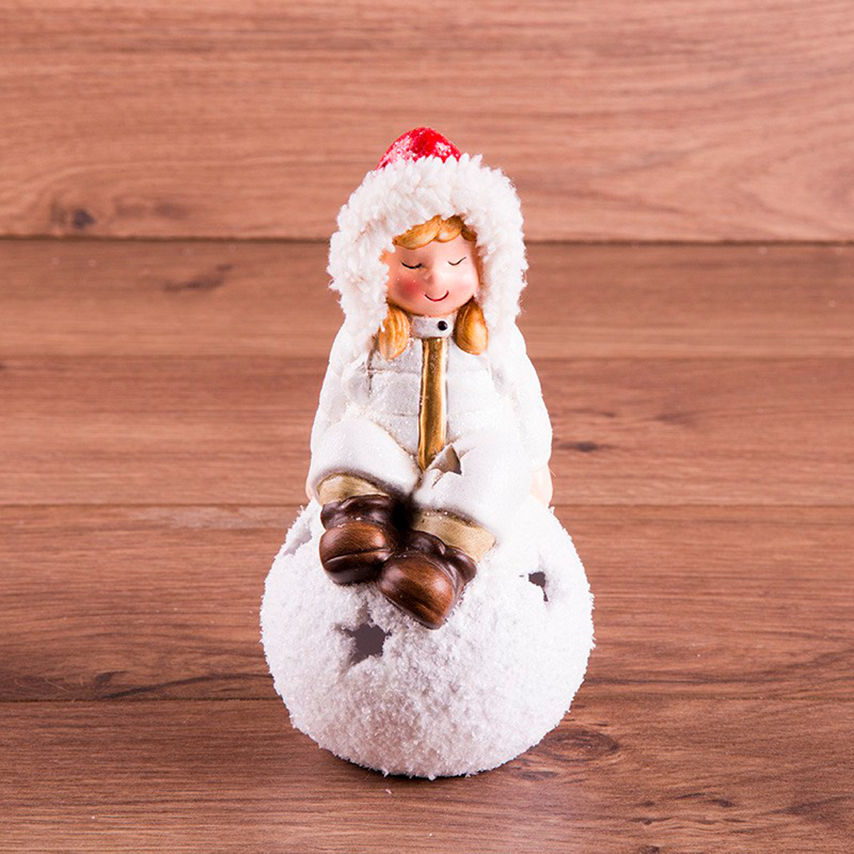 Фигурка светодиод. "снегурочка на шаре" 9*8*16 см керамич. (1/32) "neon-night" 505-009