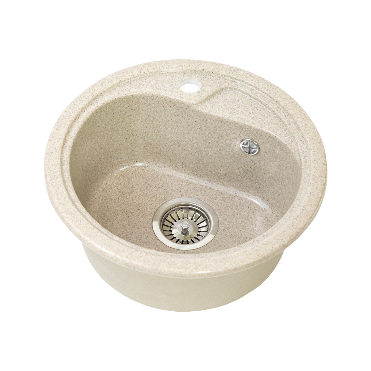 Мойка для кухни врезная искуств. камень gs-04-328 d-445 мм бежевая "granstones"