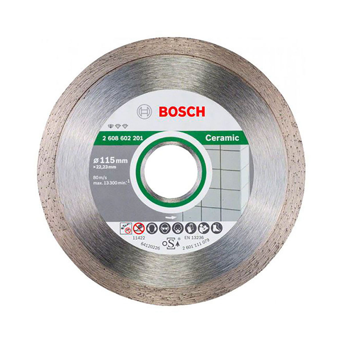 Круг отрезной алмазный по керамике 115 х 1,6 х 22,2 мм (1) "bosch" 2608602201