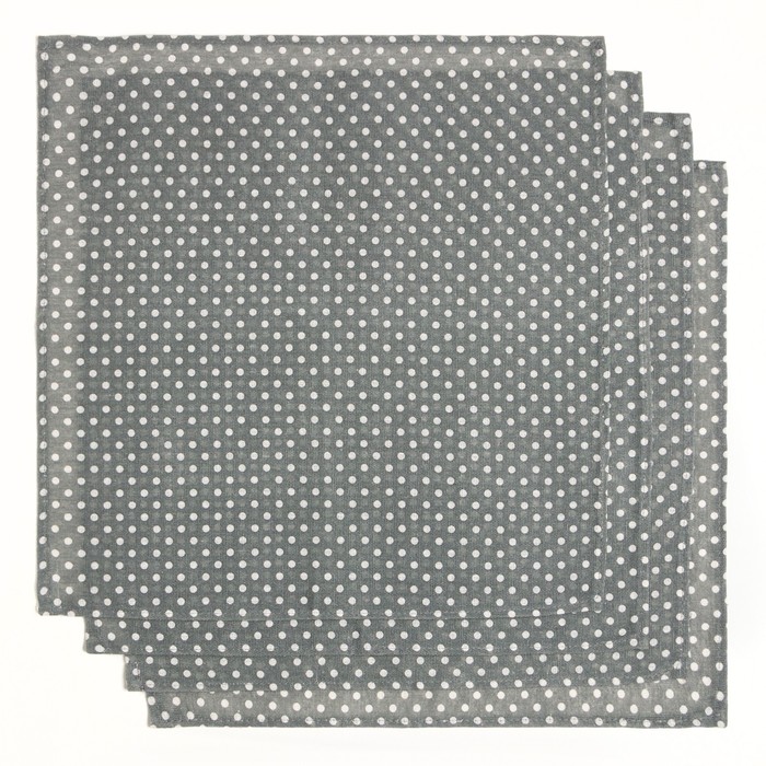 Набор столовый "доляна" серый в горох (скатерть 145*200 см, салфетки 40*40 см 4 шт.) (1/175) 7428617