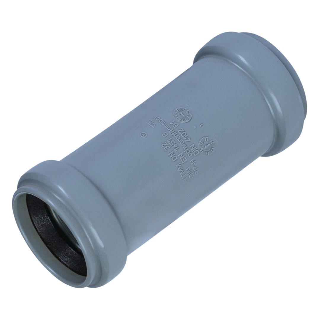 Муфта D=32 мм, L=93 мм серая двойная (двухраструбная) OSTENDORF HTMM