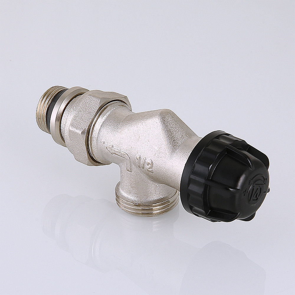 Клапан ВН термостатический 1/2"х3/4" угловой с осевым управлением,преднастройкойVALTEC