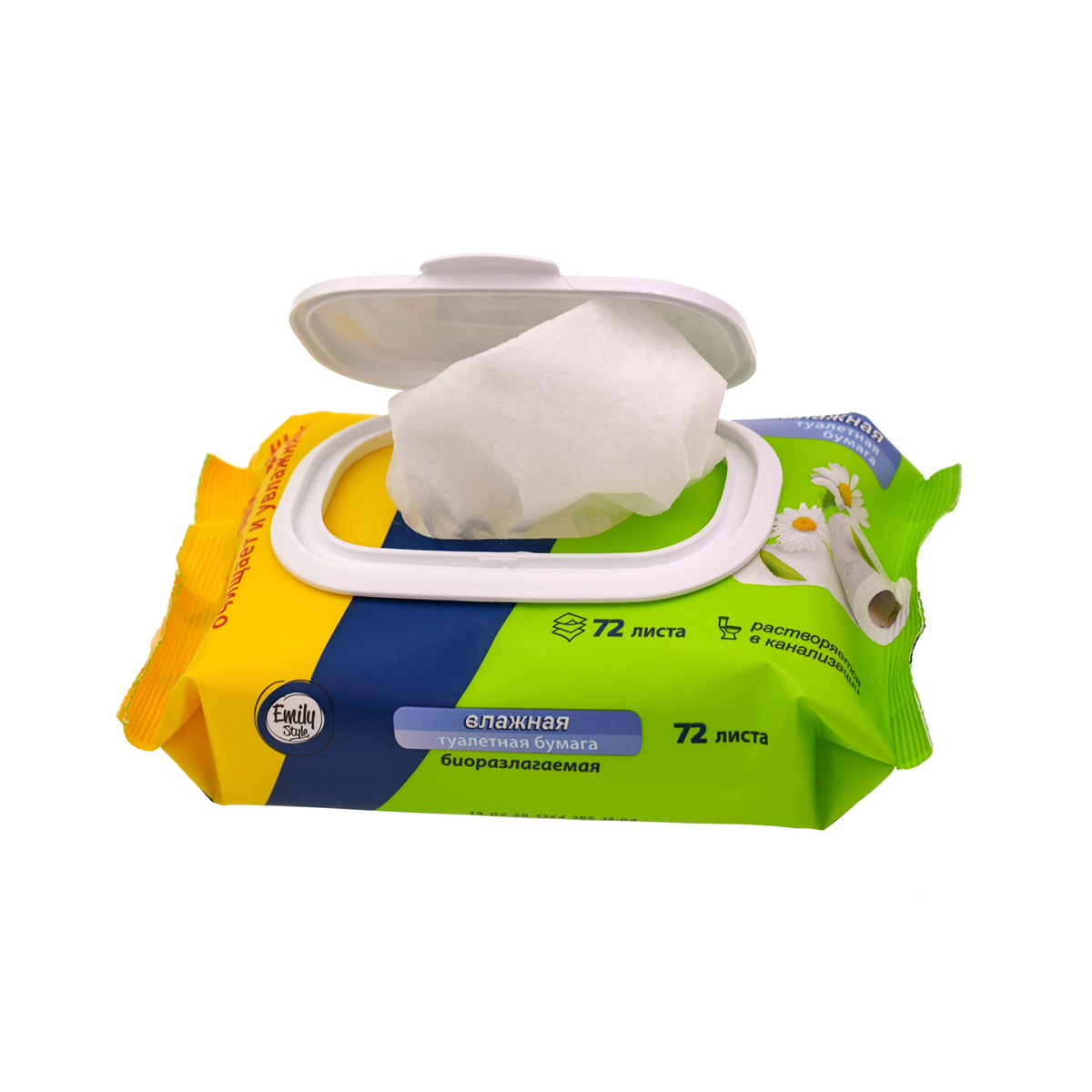 Туалетная бумага влажная упак. 72 листа (1/20) "emily style"