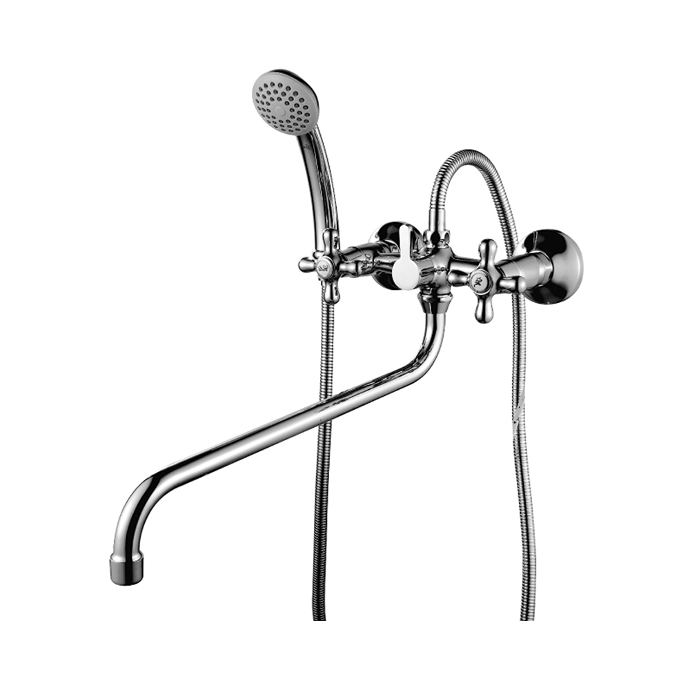 Смеситель для ванн  h02-84  круглый излив, двухвентильный (1/12) "rossinka"