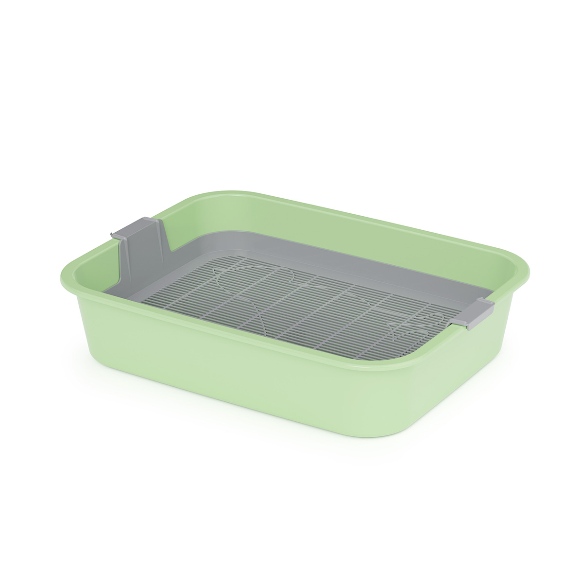 Лоток для животных "барсик" с решеткой (зеленый) (1/22) "альтернатива" м6932