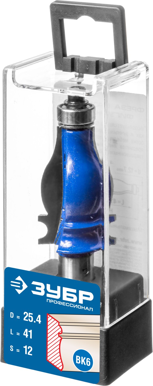 ЗУБР 25.4 x 41 мм, хвостовик 12 мм, фреза кромочная фигурная №5, Профессионал (28716-25.4)