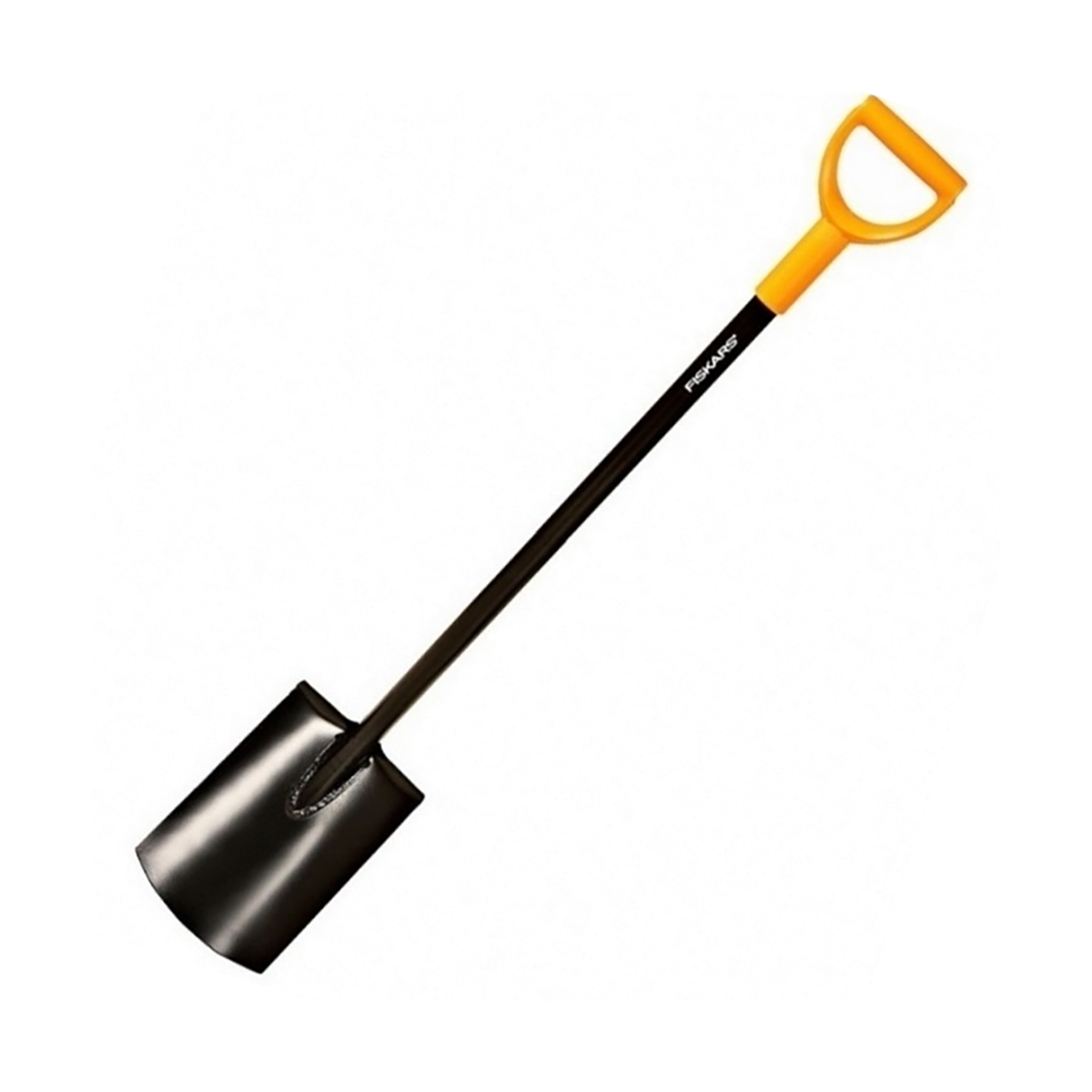 Лопата совковая с закругл. лезвием "solid", с черенком и ручкой (1/4) "fiskars" 1026683