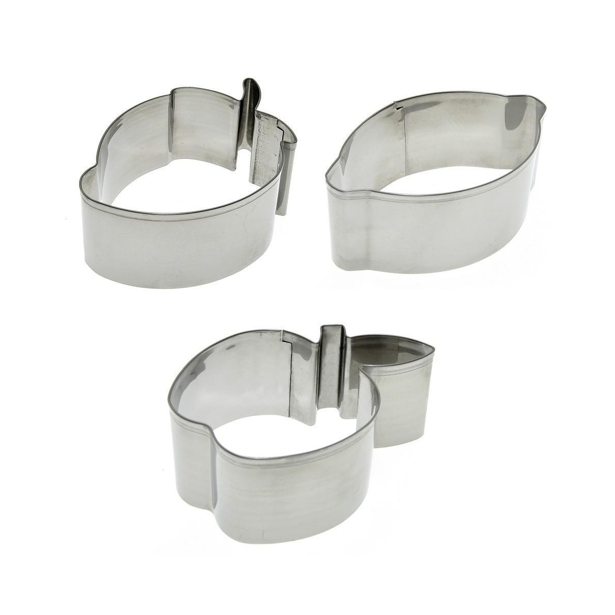 Формы кулинарные "фрукты" нержав. набор 3 шт. (1/12/72) "мультидом" an8-18