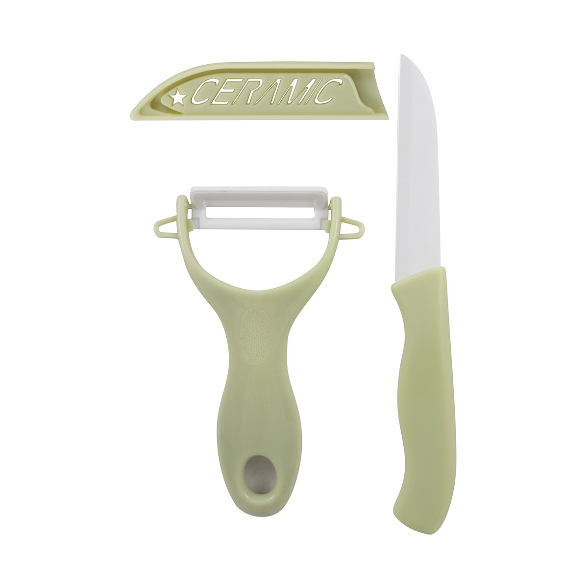 Набор кухонный "ceramic" 2 предм. (нож, овощечистка) (1/24/96) "mallony"