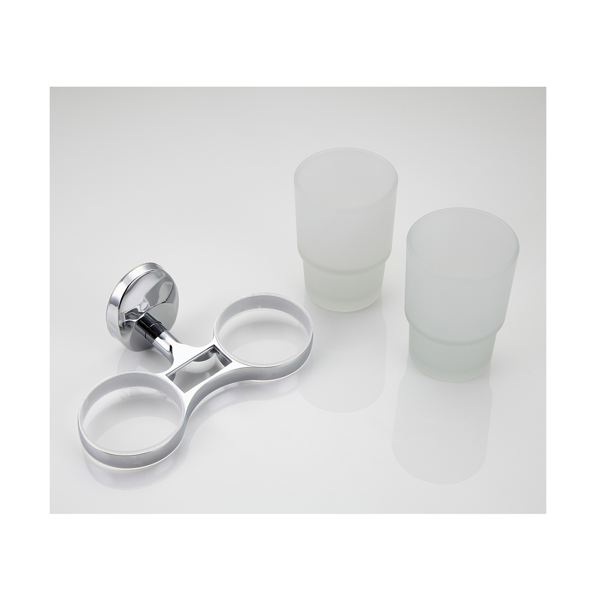 Стаканы для ванной комнаты 2 шт. с держателем f1608, хром (1/10/40) "frap"