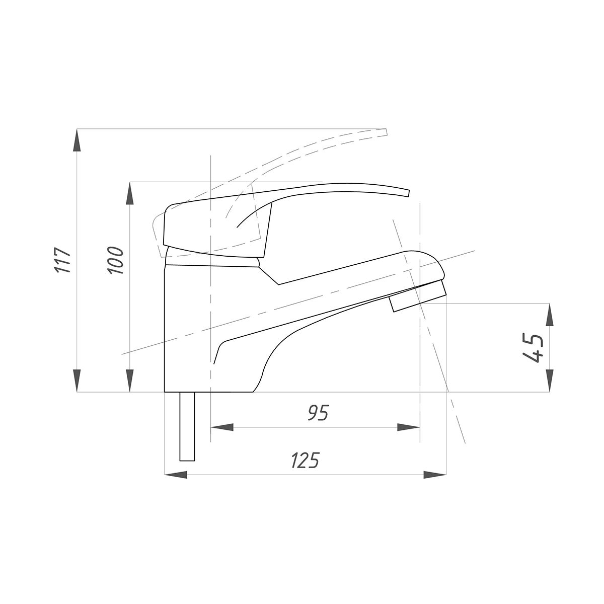 Смеситель для умывальника псм-104-5 (1/12) "профсан"