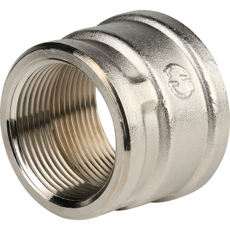 Муфта резьбовая переходная 1"1/2 x 1"1/4 ВР никель STOUT