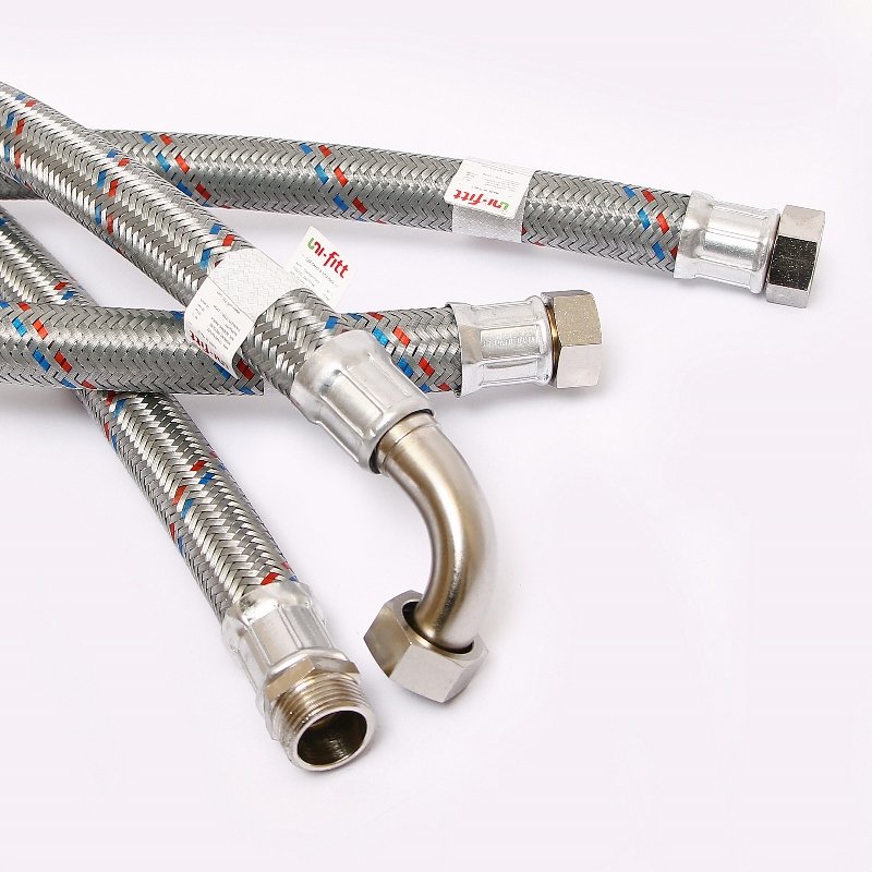 Подводка из нержавеющей стали антивибрационная UNI-FITT ВН 1", 80 см, DN 25