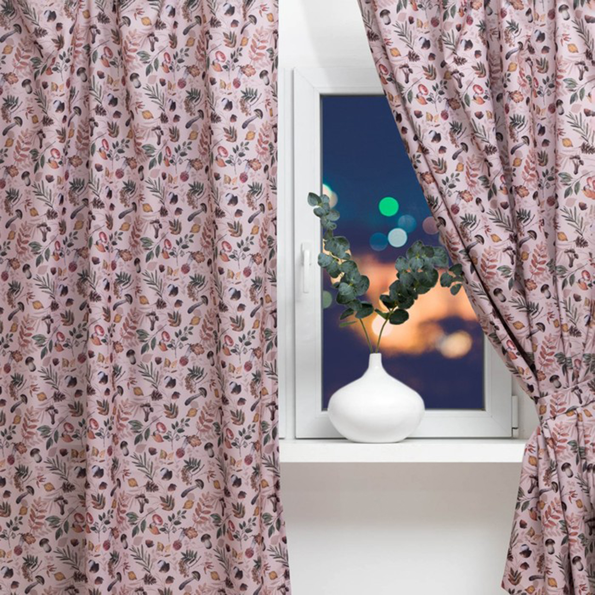 Шторы для кухни "nature forest" 145*180 см компл. 2 шт. с подхватами (1) "этель" 7183003