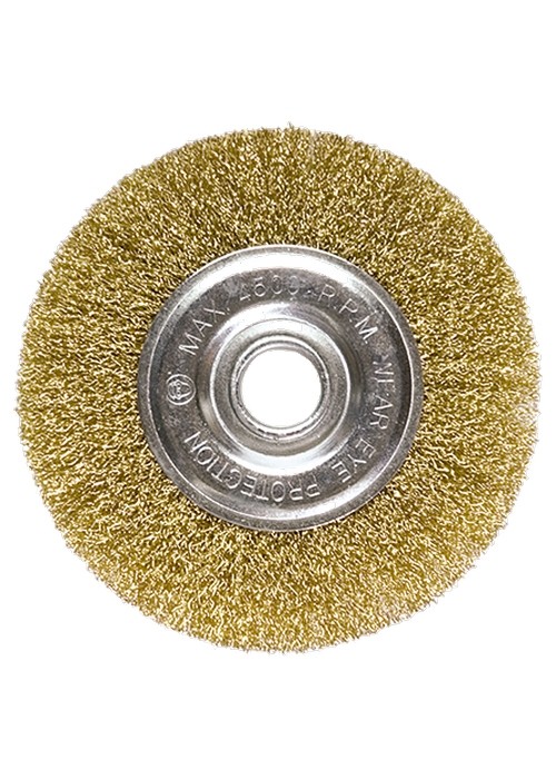 Щетка для УШМ, 100 мм, посадка 22.2 мм, плоская, латунированная витая проволока Matrix (74648)