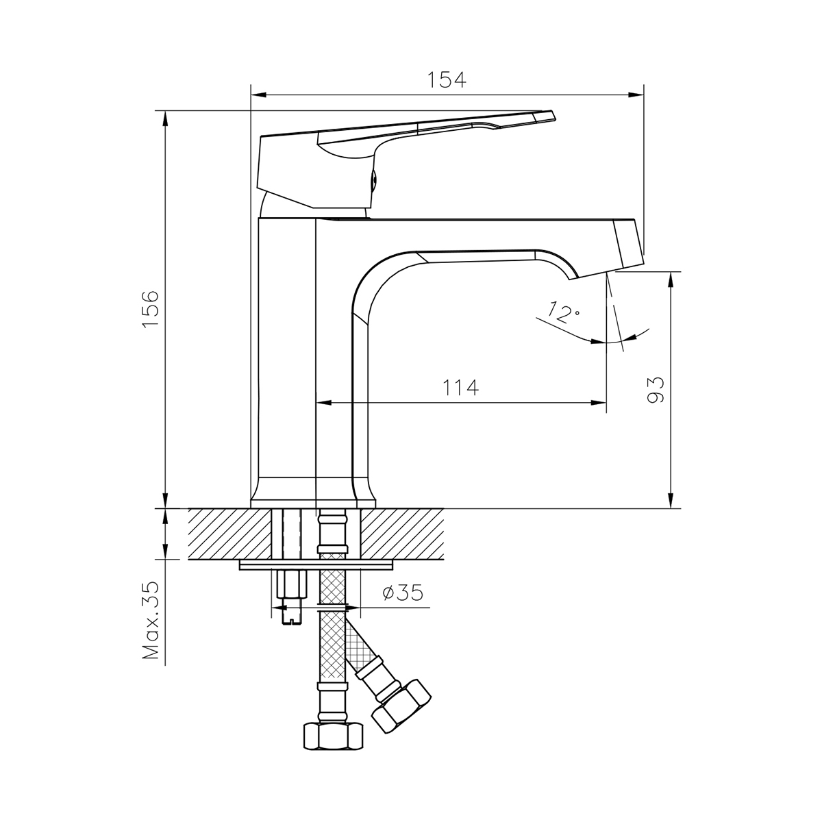 Смеситель для умывальника dr23011 монолитный (1/12) "decoroom"