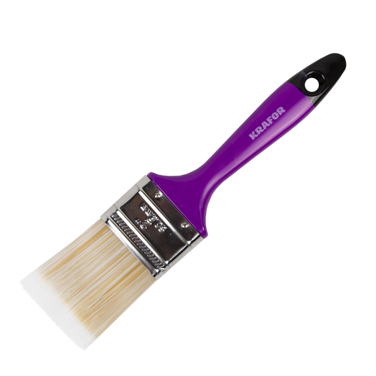 Кисть плоская искуств.щетина  №2 /50 мм  (12/240) пласт.ручка "krafor" 006-0020