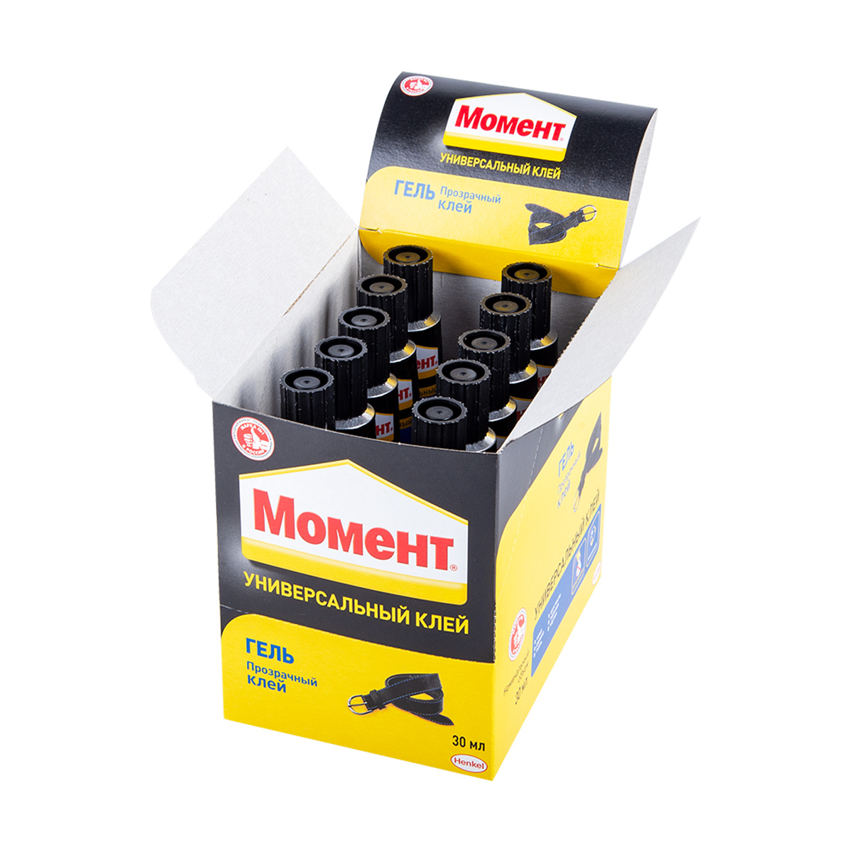 Клей момент гель  30 мл в шоу-боксе (10/120)  хенкель