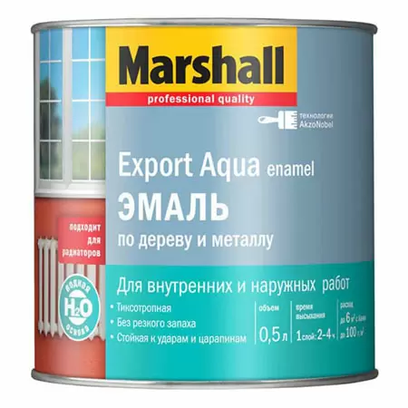 MARSHALL EXPORT AQUA ENAMEL эмаль на водной основе, универсальная, полуматовая, светло-серая (0,5л)