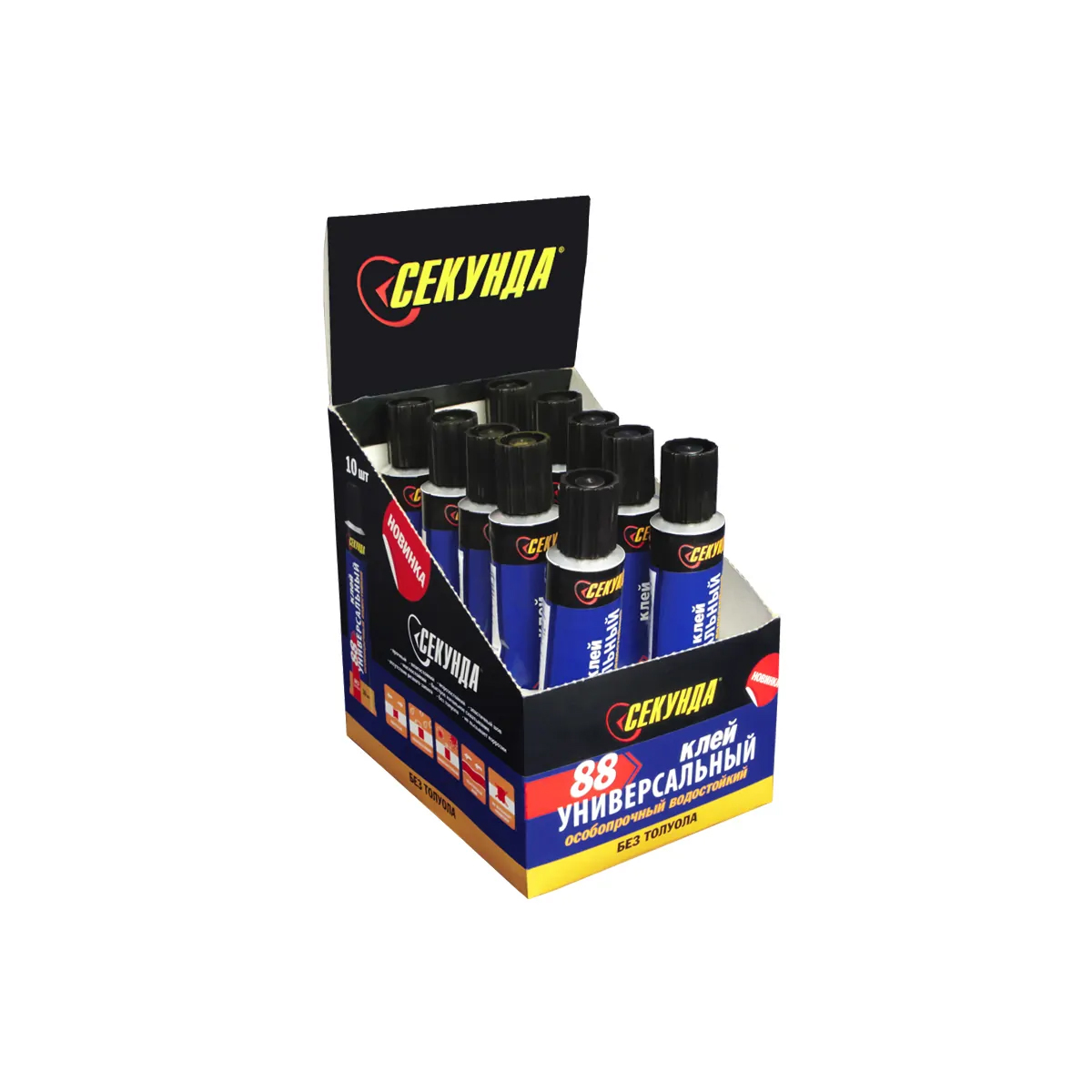 Клей "универсальный 88" 30 мл в шоу-боксе (10/60) "секунда" 403-210