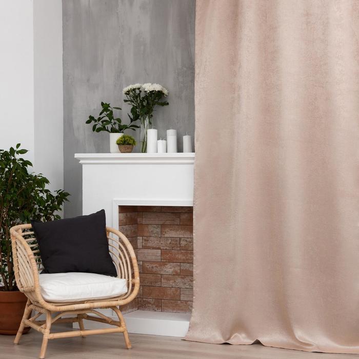 Штора "классика" 145*265 см на ленте, золото (1/18) "этель" 5800369