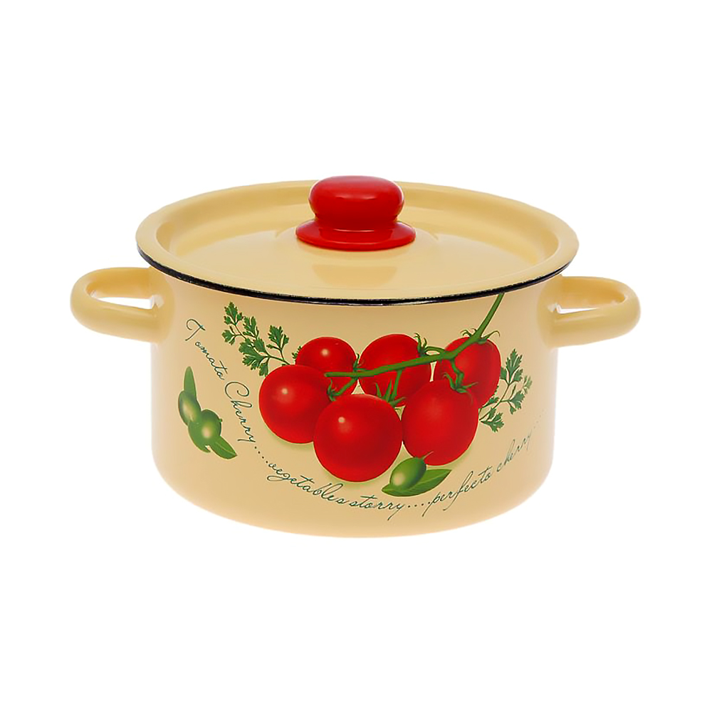 Кастрюля эмалиров. с крышкой декор. 1,5 л (1/8) "стальэмаль"  1с15с/1