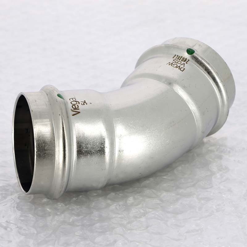 Угол 45° пресс 54 нержавеющая сталь Sanpress Inox VIEGA