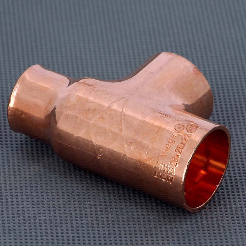 Тройник переходной под пайку 28 х 28 х 22 мм VIEGA медный