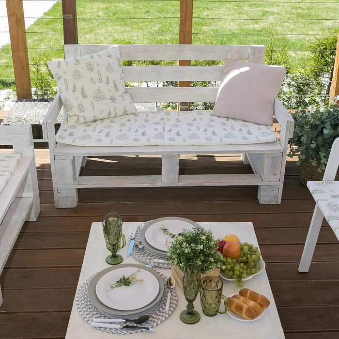 Подушка на скамейку "листья" 45*120 см (1/5) "этель" 4345694