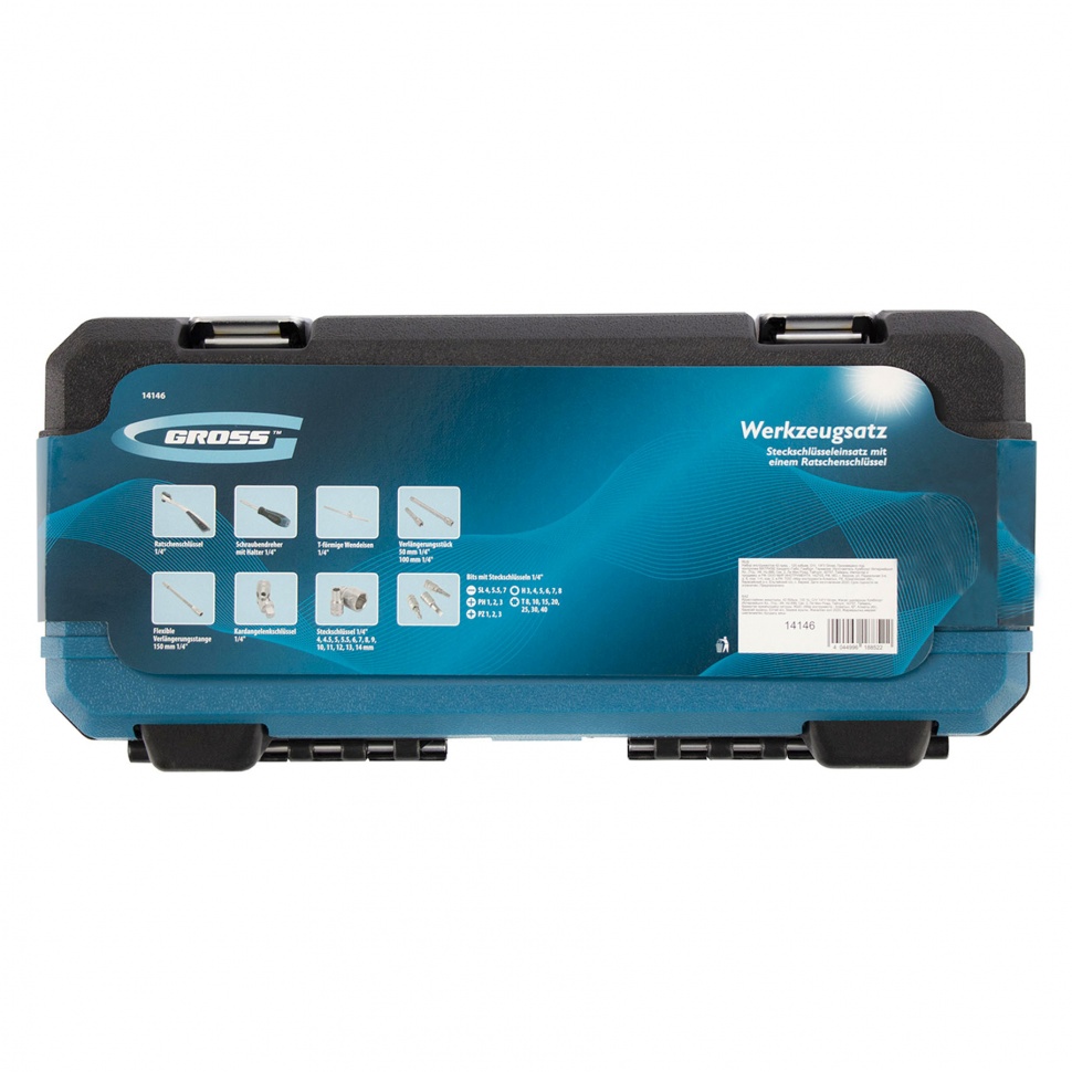 Набор инструментов 42 предмета, 120 зубьев, CrV, 1/4" Gross (14146)