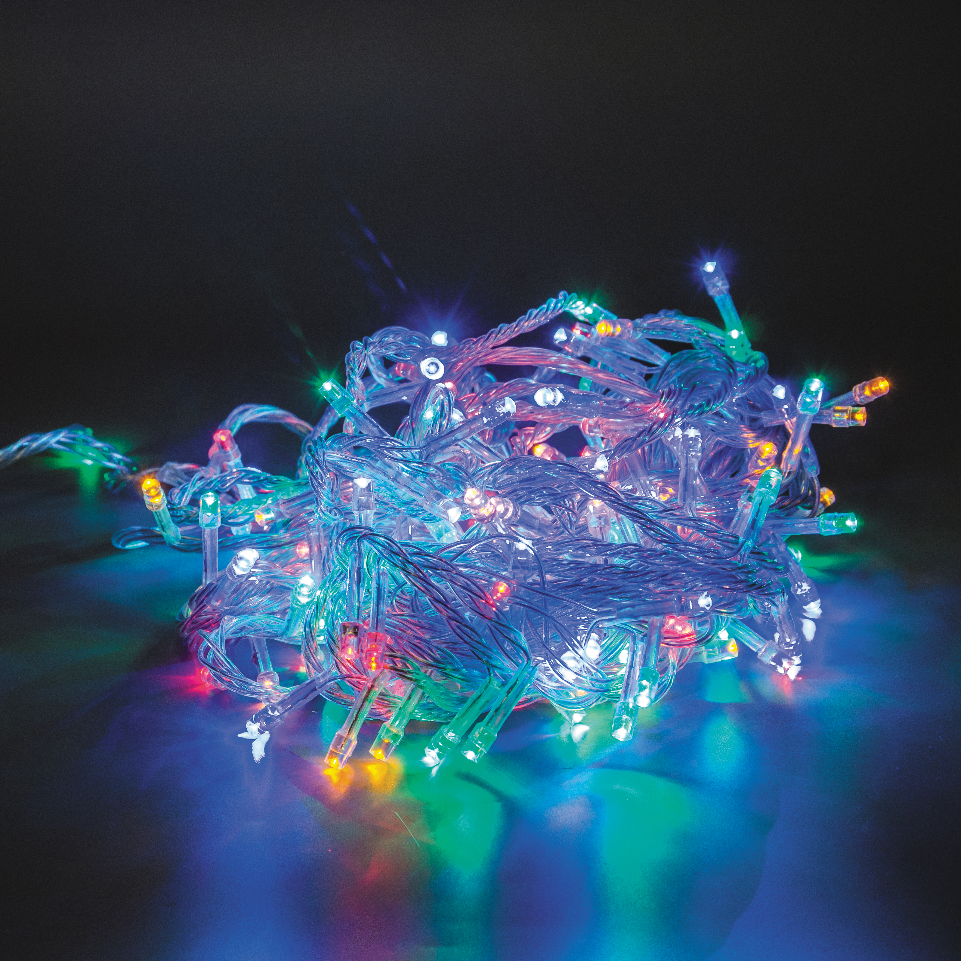 Электрогирлянда 10 м, 8 реж., многоцв., прозрачн. шнур (1/24) led160-10-mc "волшебная страна"