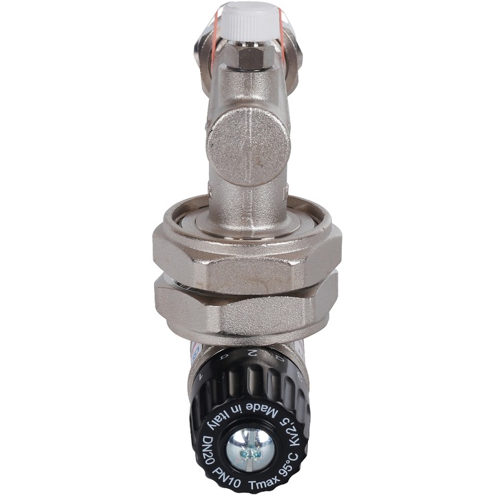 Смесительный узел STOUT 1" с ЖК термометром и термостатическим клапаном, без насоса, никелированный