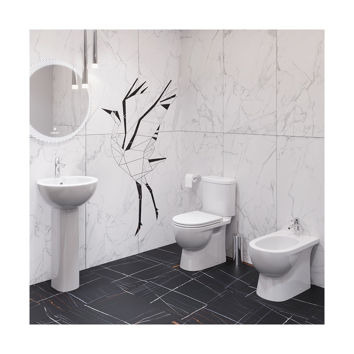 Раковина "art" белая "sanita luxe"  wb.pd/art/50-c/wht.g/s1