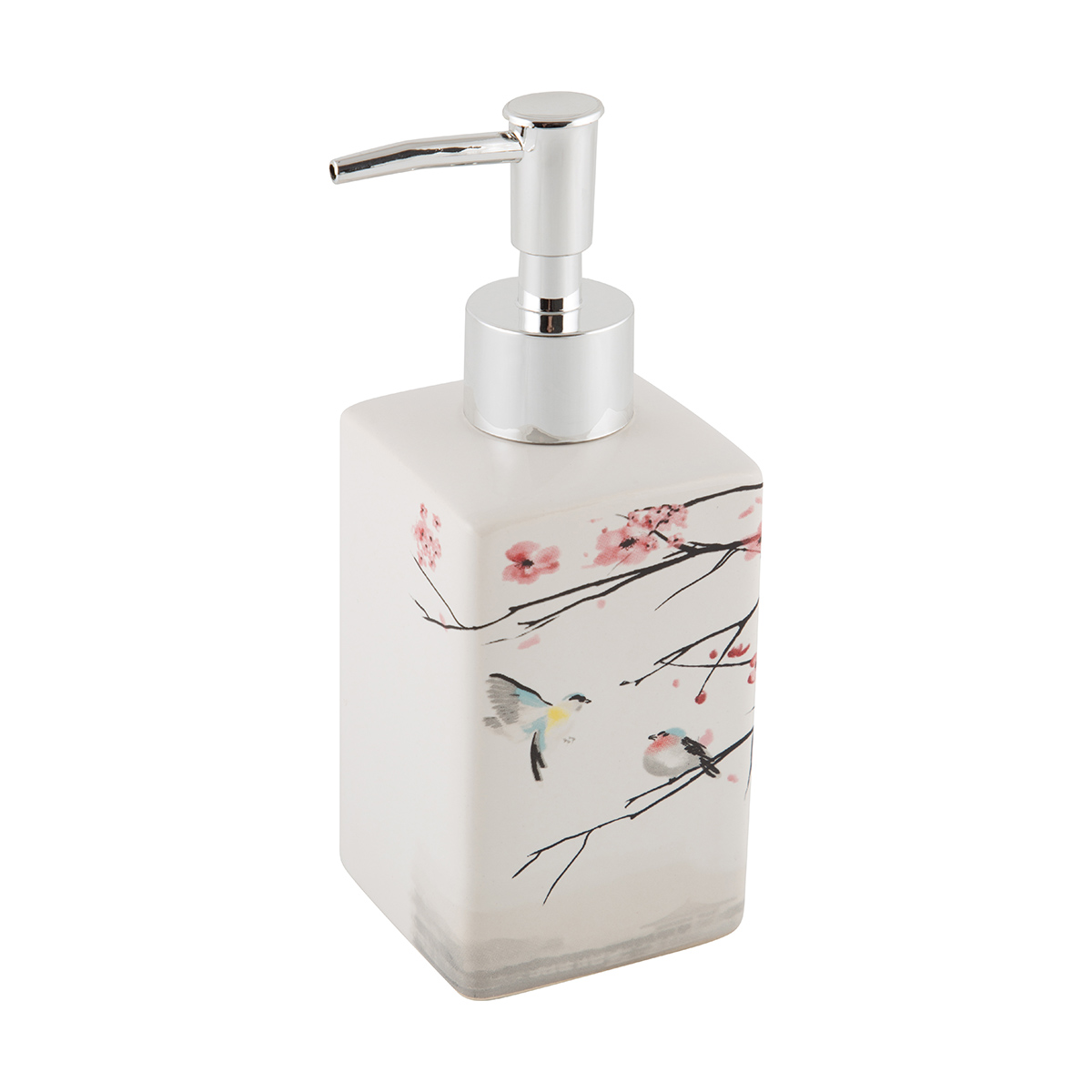 Дозатор для жидкого мыла "сакура" dis-s, керамика (1/4/24) "рыжий кот"