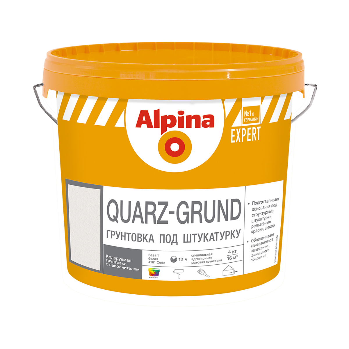 Грунтовка "expert quarz-grund" акриловая под штукатурку база 1 (белая) 4 кг (1) "alpina"