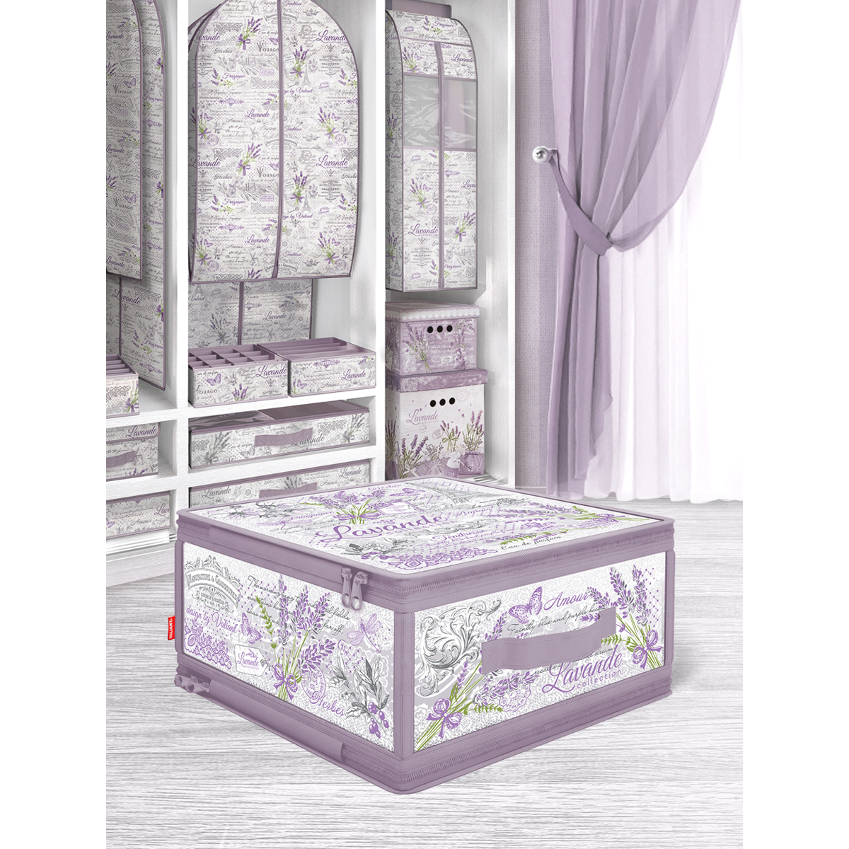 Кофр для хранения "lavande" 30*28*15 см с застёжкой-молнией (1/24) "valiant" lv-zip-m