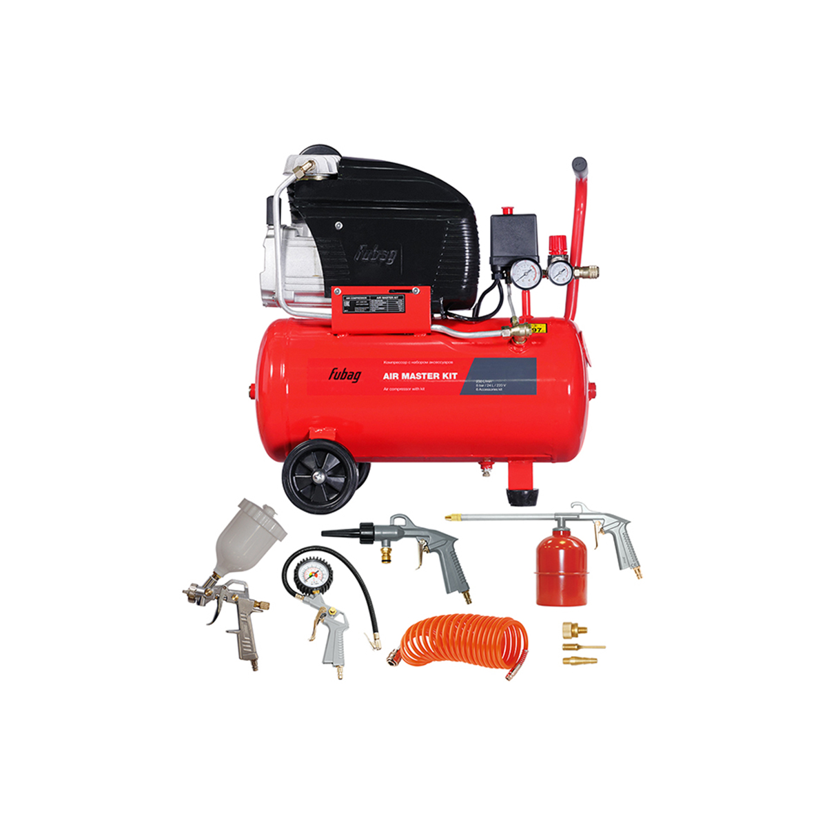 Компрессор поршневой масл. air master kit (fc 230/24) + аксессуары (6 предм.) (1) "fubag" 61431380