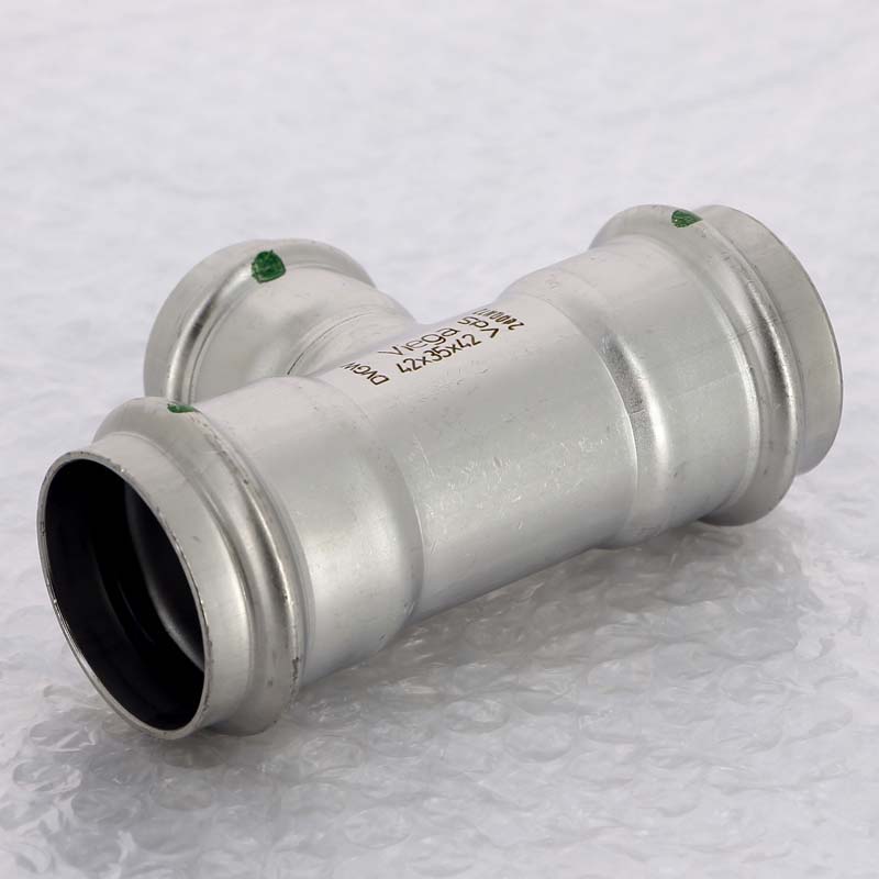 Тройник пресс 42х35х42 нержавеющая сталь Sanpress Inox VIEGA