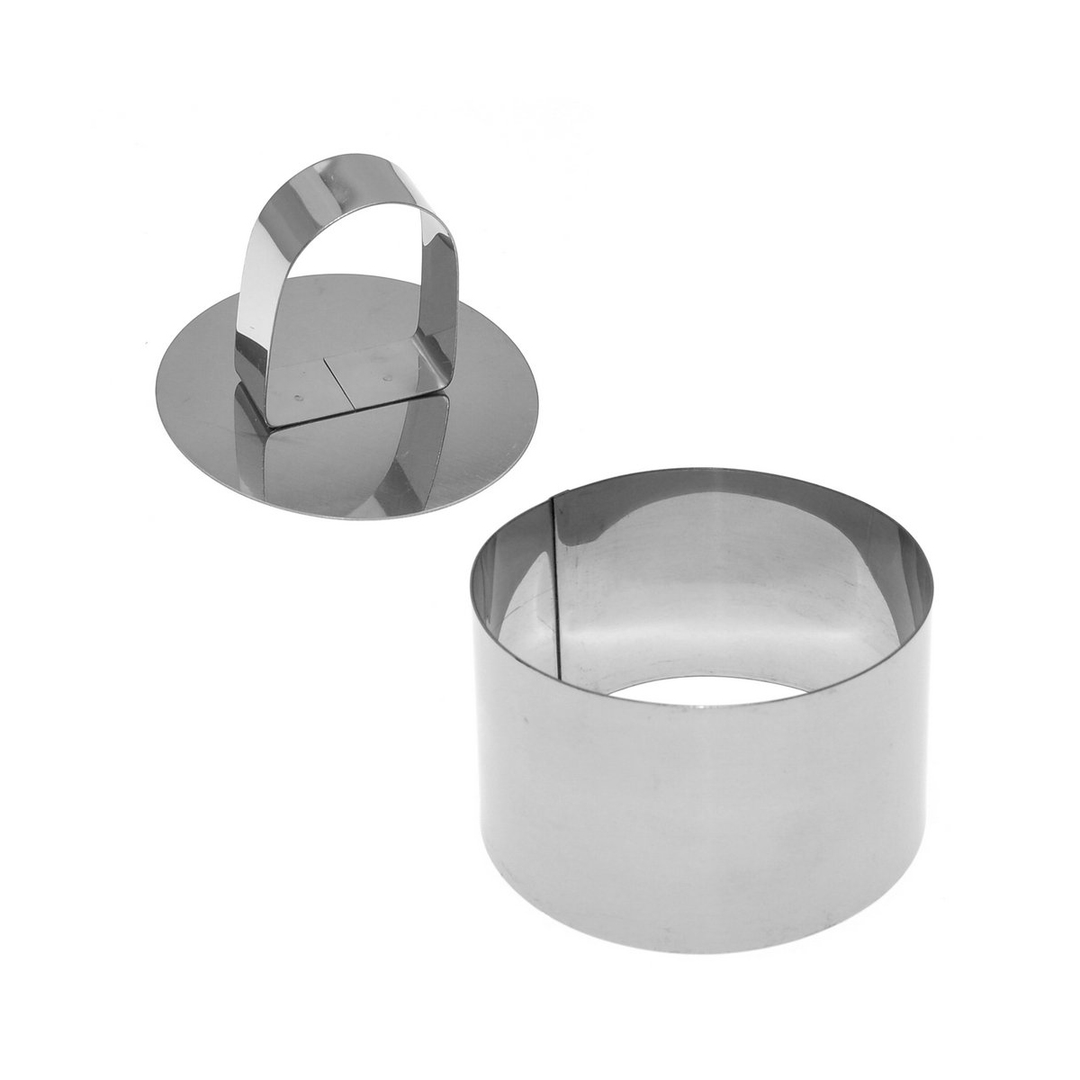 Форма кулинарная "круг" нержав. d=8 см, h=4,5 см с крышкой-прессом (1/6/120) "мультидом" an8-1