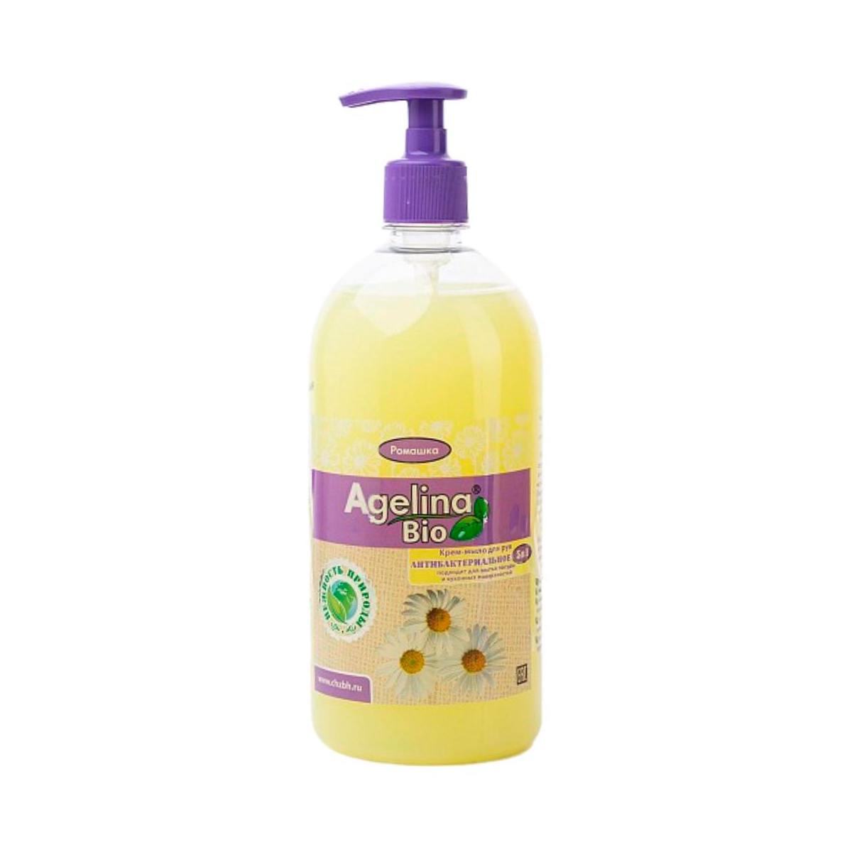 Жидкое мыло антибактер. "agelina bio" 5 в 1 (ромашка) 1000 г (1/12)