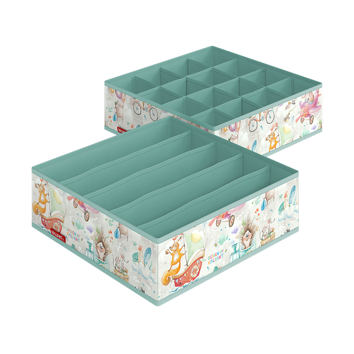 Органайзеры для белья "путешастики" 32*32*10 см (набор 2 шт.) (1/24) "valiant" ktr-s16s5