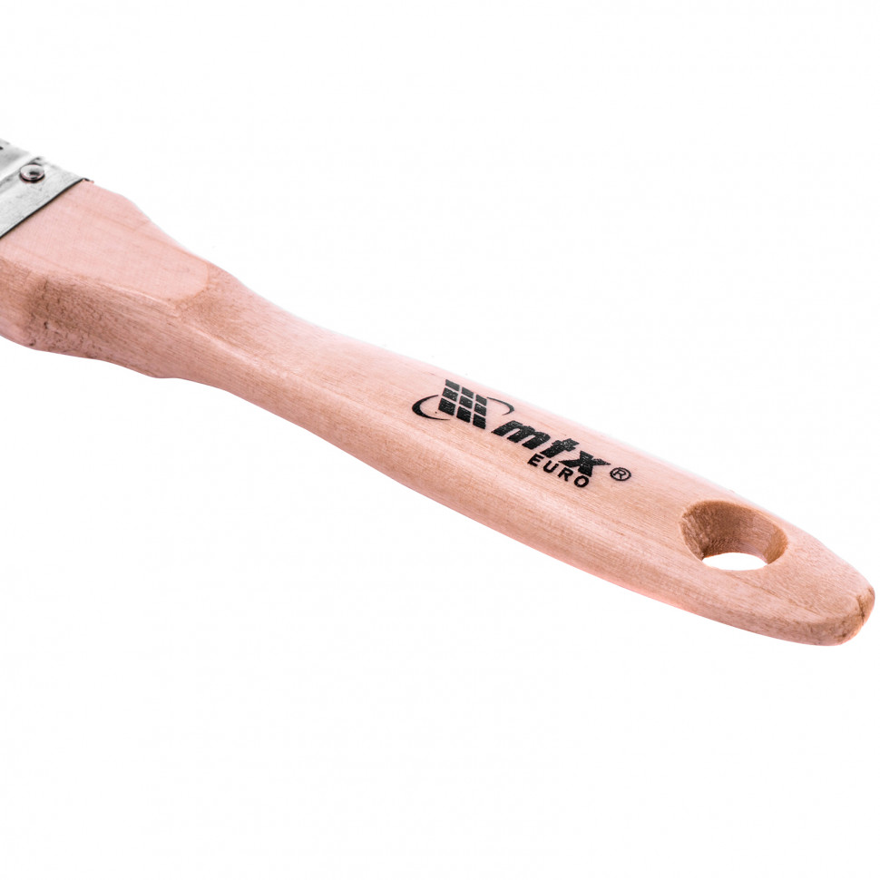 Кисть плоская "Евро" 1", натуральная щетина, деревянная ручка MTX (83051)