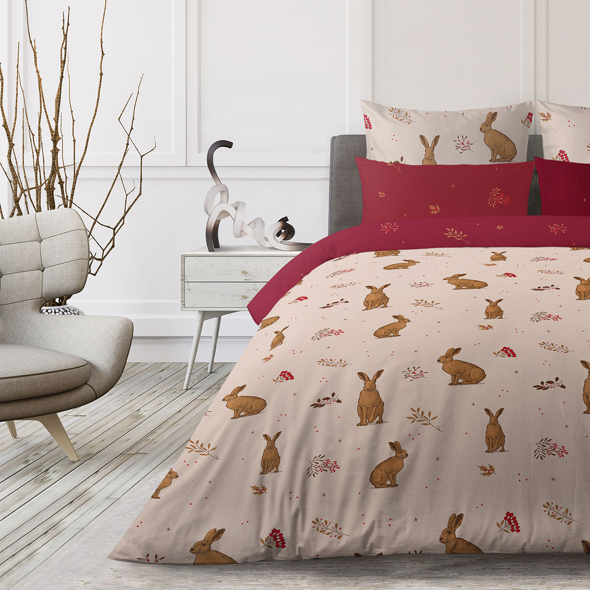 Постельное белье "волшебная ночь" rabbits 1,5 сп. (поплин п10) (1)