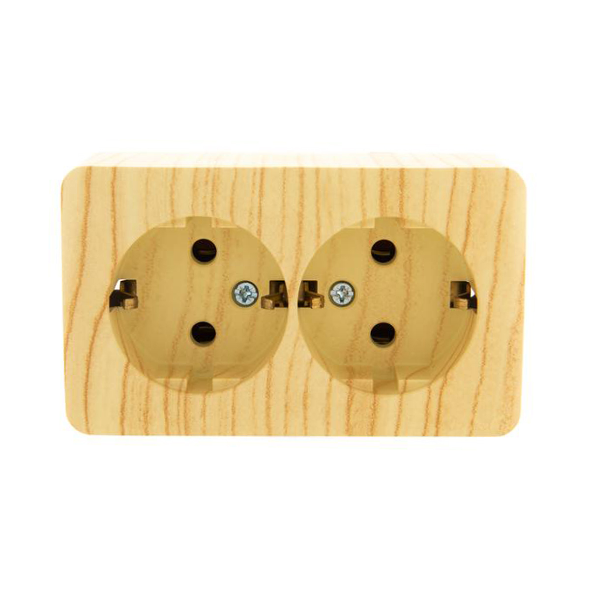 Розетка открыт. уст. "viola" 2-х местн. с заземл. (керам) бел. дуб (1/12/144) "lezard" 751-5200-127