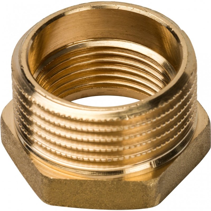 Футорка редукционная НВ 1" x 3/4" латунь STOUT