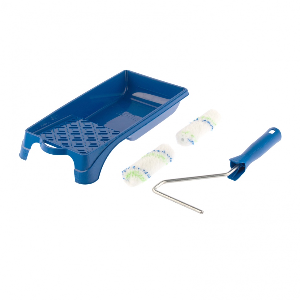 Малярный набор для работ с водными красками: кювета 150 мм х 290 мм и мини-валик 110 мм Сибртех (80456)