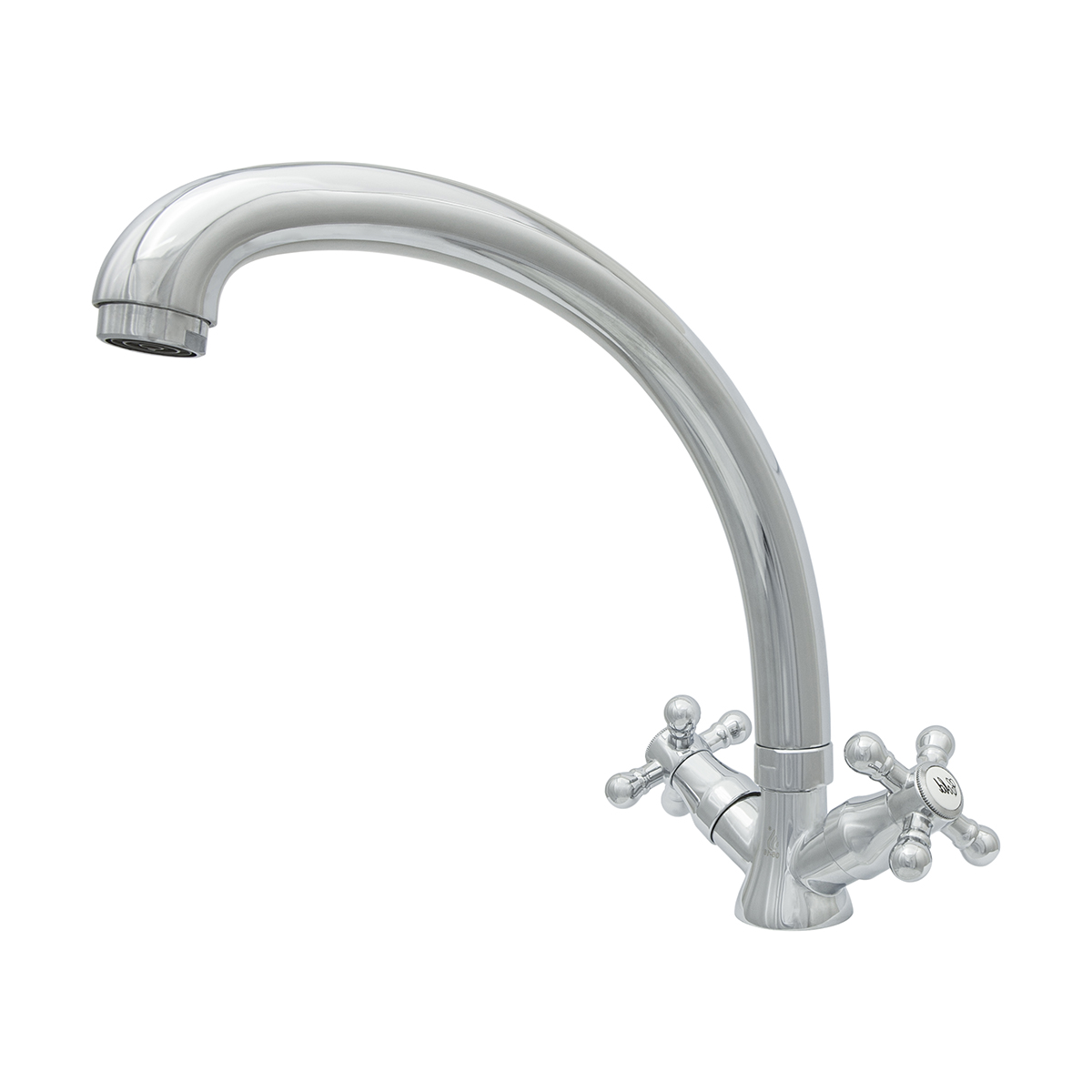 Смеситель для кухни "стандарт" цс-см 25ш к м_крест елочка литой поворотный излив, двухвент.(1/10)